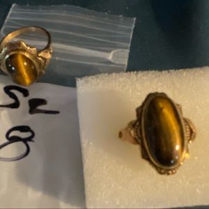 Vintage Clark & Coombs natural Tigers Eye, size 8